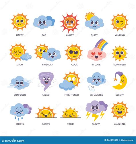 10 Rain Emoji Stickerbrand Happy Cloud Raining 200 Emojis Wall Decal