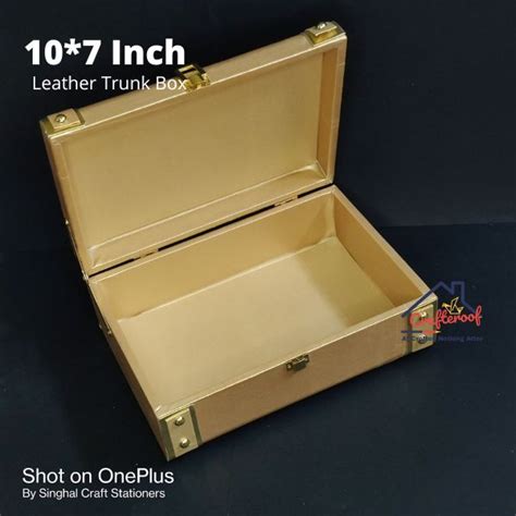 Leather Trunk Box – Golden – 10*7 inch – Crafteroof