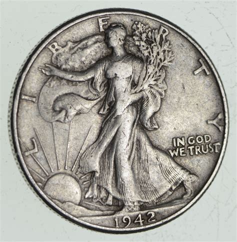 XF+ 1942 Walking Liberty 90% Silver US Half Dollar - NICE COIN ...