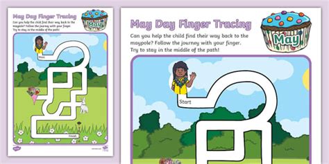 May Day Finger Tracing Activity