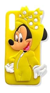 Gnk Cute Mickey/Minnie Mouse Yellow Colour Soft Silicone Cartoon Back ...