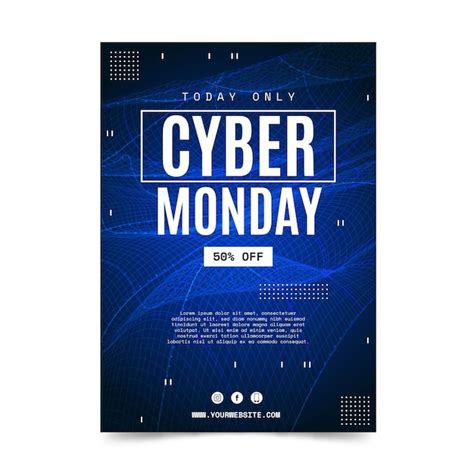 Gradient cyber monday vertical poster template | Free Vector