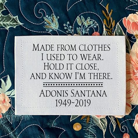 Personalized Memory Quilt Label – “Made from Clothes I Used to Wear” – – Jammin Threads