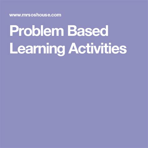 Image result for Problem Based Learning Activities