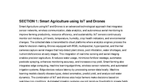 Smart Agriculture: IoT & Drones Integration for Precision Farming - Studocu