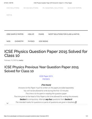 ICSE Computer Applications Question Paper 2019 Solved for Class 10 - A ...