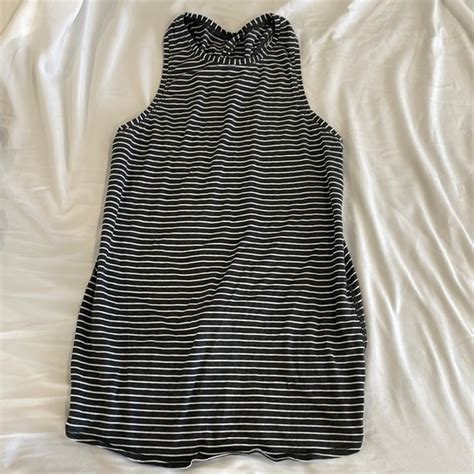 lululemon athletica | Tops | All Tied Up Striped Black And White Tank ...
