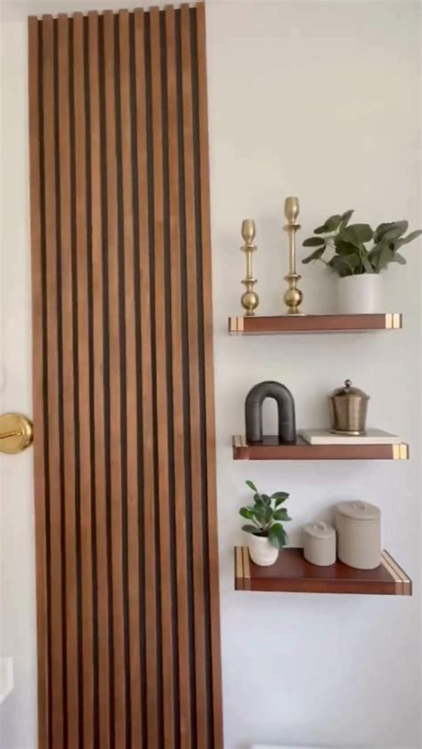 Diy slat wall and floating shelves – Artofit