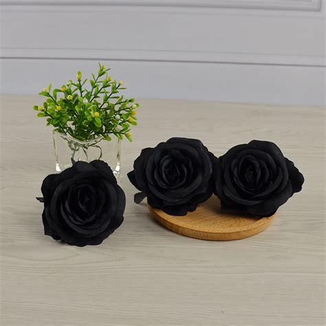 Buy Cheers.US 10Pcs Artificial Black Roses Flowers, Single Stem Fake ...