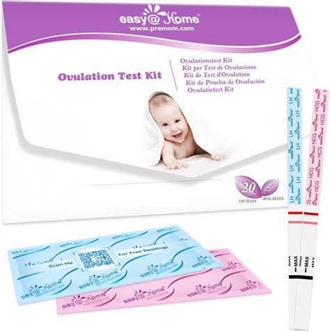 Ovulation Fertility Test Predictor Kit: Easy@Home 20 LH + 5 HCG Strips ...