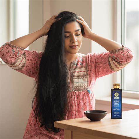 Herbal Neelibringadi hair oil for strong roots and new hair regrowth