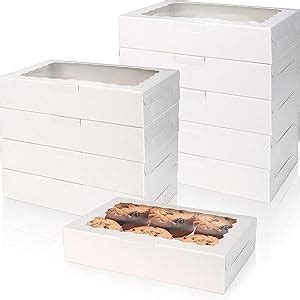 Buy BIG BOX -20 Piece White Cookie Boxes with Window, Auto-Popup Small ...