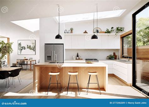 Minimalist Kitchen Designs: Modern, Clean, and Functional Stock Image ...