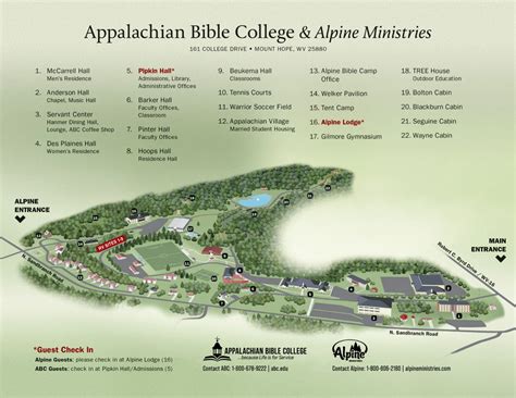Appalachian Bible College Campus Map (2023) - All Maps