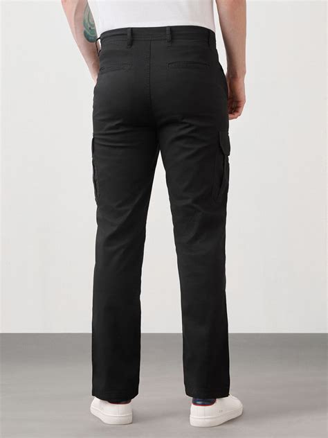 Buy Black Solid Cargo Trouser for Men Online - Red Flame