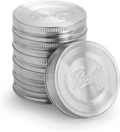Brandclub - Ball Jar Stainless Steel One-Piece Mason Jar Lids, Wide ...