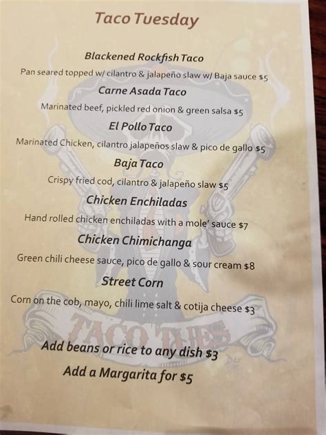 Menu at The Bayard House Restaurant, Chesapeake City