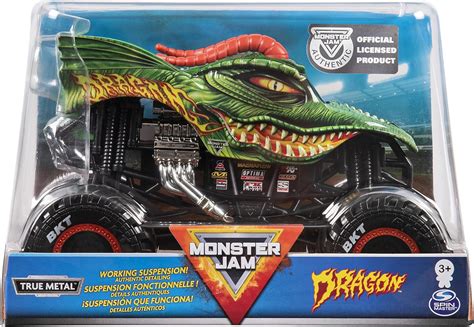 Monster Jam, Official Dragon Monster Truck, Die-Cast Vehicle, 1:24 ...