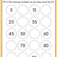 Printable Worksheet: Skip Counting - Maths for UKG PDF Download