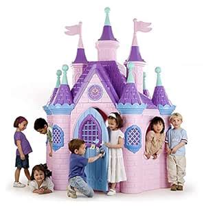ECR4Kids Jumbo Princess Palace Playhouse, Pink Castle Play House with ...