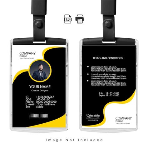 Office id card template illustration | Premium Vector