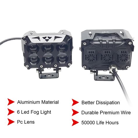 HJG ORIGINAL 180W 6 Future Lens MEGA DRIVE Fog Light For Bike/Car/Thar ...