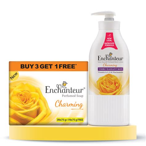 Enchanteur Perfumed Charming Bathing Bar 75gms Pack of 3+1 & Charming