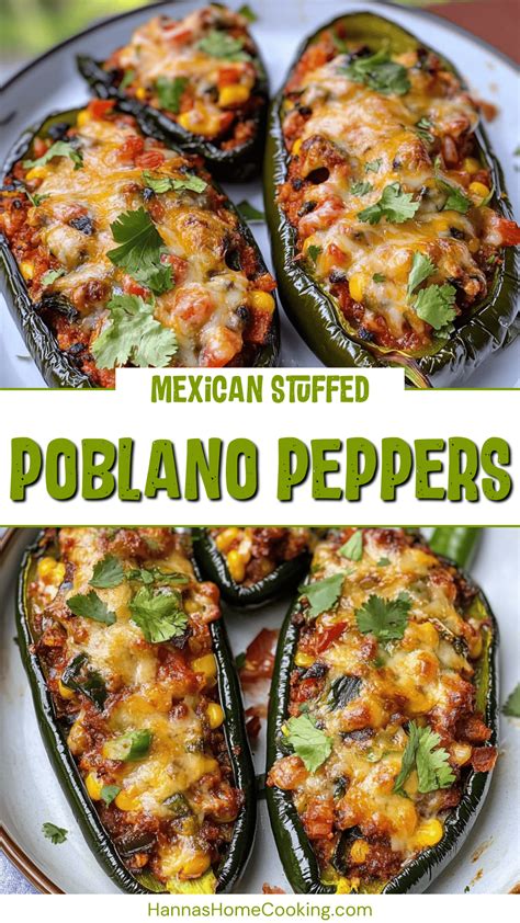 Easy Mexican Stuffed Poblano Peppers Recipe | Mexican food recipes ...