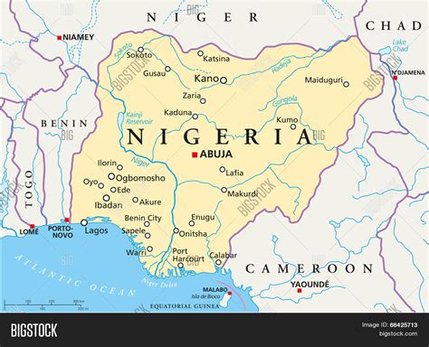Nigeria Political Map Vector & Photo (Free Trial) | Bigstock