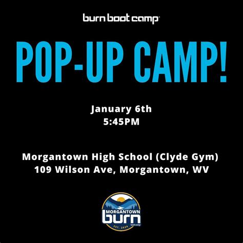 1st 2025 Pop-Up Camp! FREE Workout!, 109 Wilson Ave, Morgantown, WV ...