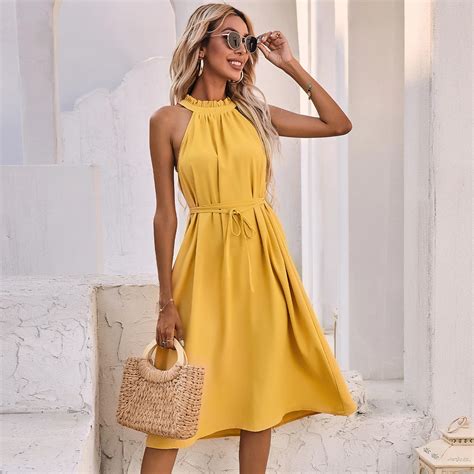 Casual Yellow Sun Dresses