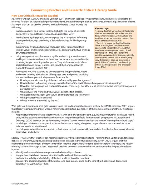 Critical Literacy Examples 的图像结果