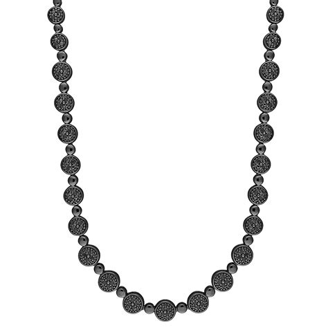 .50 ct. t.w. Black Diamond Tennis Necklace in Black Rhodium Plated ...