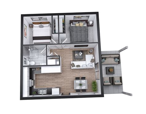 Two Bedroom Apartment Floor Plan