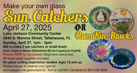 TALLAHASSEE - Fused glass class - Sun catchers OR Ramekin bowls, 3840 N ...