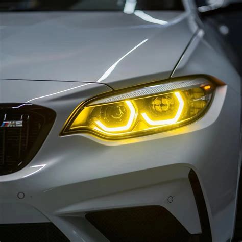 AERO CARBON- BMW M2C F87 / 2 Series F22 CSL YELLOW HEADLIGHT DRL UPGRA ...