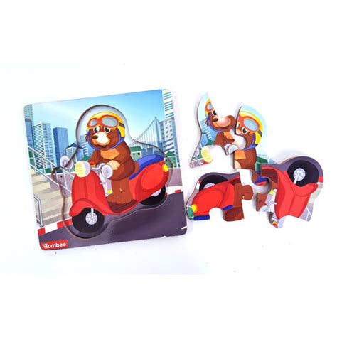 Wooden Board Puzzle (Set of 5)- Animal Riding vehicle theme – Snooplay