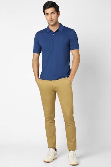 Buy Men Khaki Solid Super Slim Fit Chino Casual Trousers Online ...