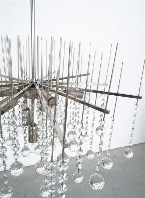 J.T. Kalmar Waterfall Chandelier Crystal Glass and Nickel Brass ...
