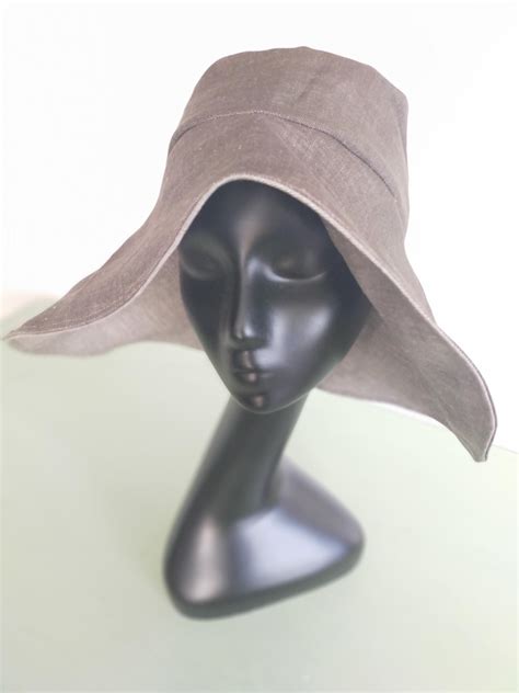 Wide Brim Canvas Sun Hat - Vintage Handmade Eclectic Shop