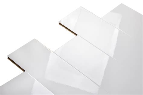 White High Gloss Tile Effect Laminate Flooring – Flooring Site