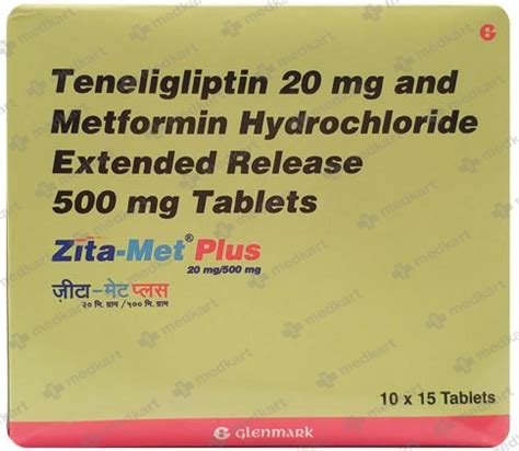 ZITA MET PLUS 20/500MG TABLET 15'S : View Price, Combination and ...