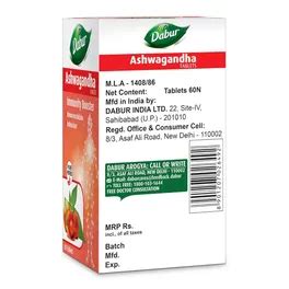 Buy Dabur Ashwagandha for Immunity Booster, 60 Tablets | 19 Minutes ...