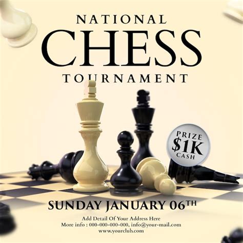 Chess tournament flyer template premium psd | Premium PSD