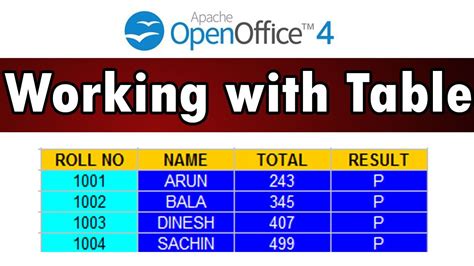 OpenOffice CreateTable Command 的图像结果