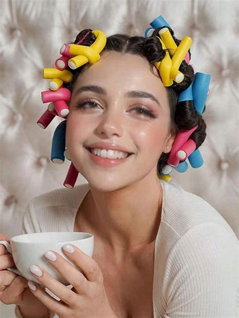 10Pcs Heatless Flexible Curling Rods Soft Flexible Hair Curlers ...