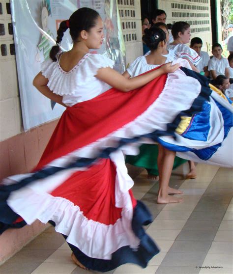Traditional dances are part of Costa Rican culture. Colorful skirts and ...