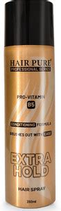 Hair Pure Extra Hold Hair Spray for Men & Women Instant Firm & Long ...