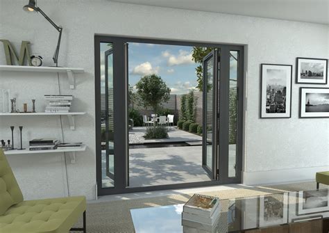 2100mm Part Q Compliant Grey Aluminium French Doors (1500mm Doors + 2 x 300mm Sidelights) at ...
