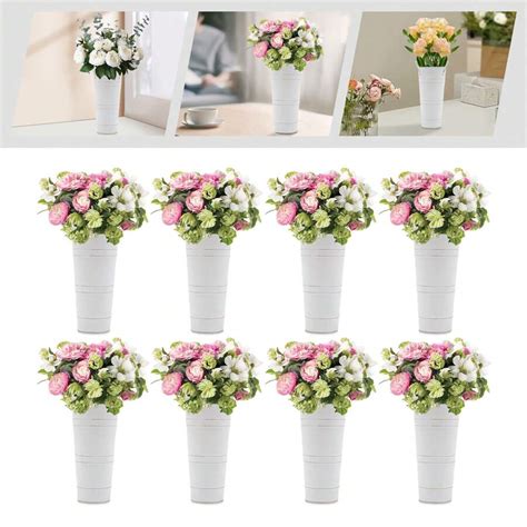 8PCS Metal Vases, Flower Vases For Bouquet, Flower Bucket Vases,Tin ...